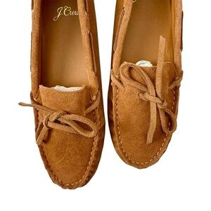 J.Crew Suede Driving Moccasins Tan Leather Size 5.5